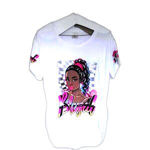 Fashion of New York Top Women White Blessed Design T-Shirt  – Size 3X (XXX)